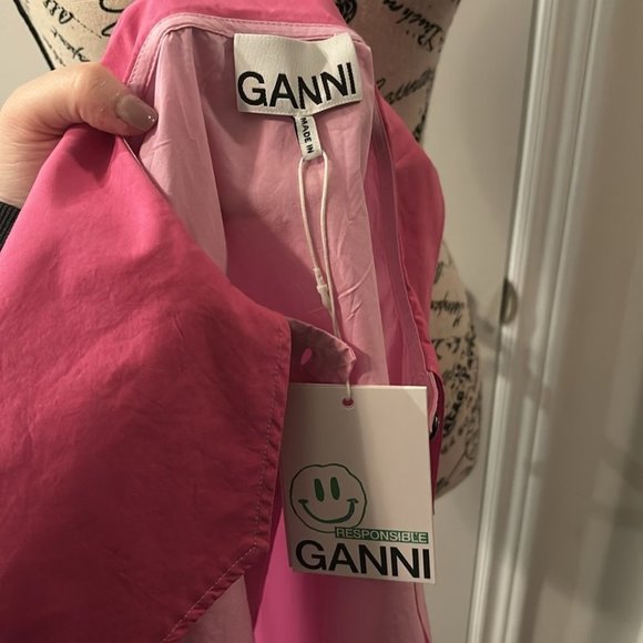 GANNI Pink Wide-Collar Sleeveless Blouse - Picture 9 of 11